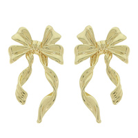 LONG TAIL BOW RIBBON POST EARRINGS